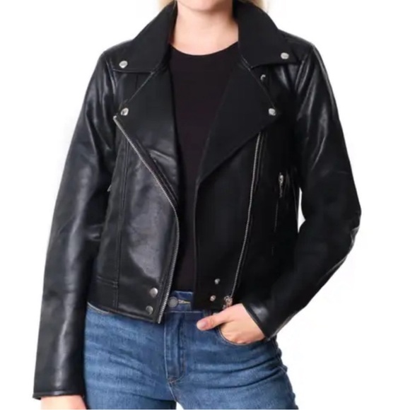 Blank NYC Black Faux leather Moto jacket.  Size XL. NWT - Picture 2 of 5